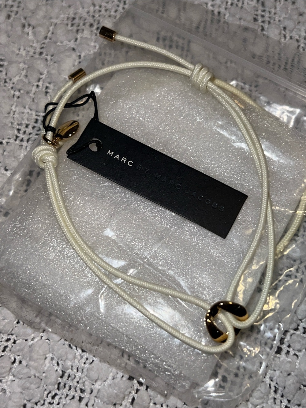 Marc by Marc Jacobs Cream Cord Necklace with Gold-Tone Accent